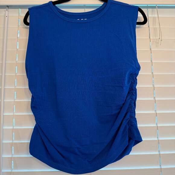 NWOT Loft Royal Blue Cinched Sides Tank Top (Size: L) - Picture 1 of 4